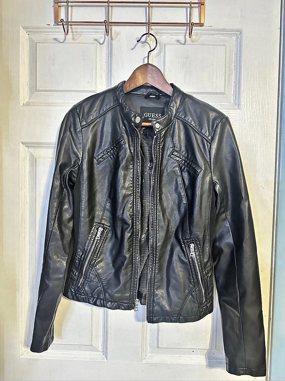 GUESS Women's Black Moto Jacket Like New